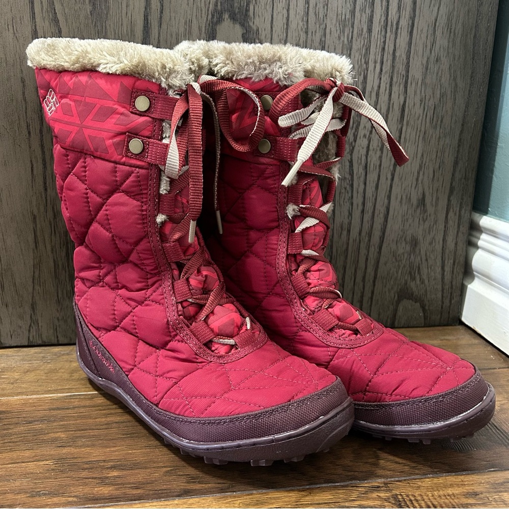 Columbia MINX MID II Women's Quilted Red Winter Boots Waterproof Size 6
